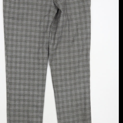 Warehouse Womens Grey Plaid Polyester Dress Pants Trousers Size 10 L29 in Regular Hook & Eye