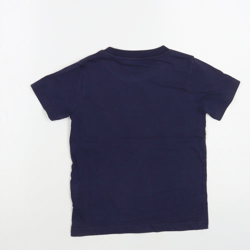 Nike Boys Blue Cotton Basic T-Shirt Size 5-6 Years Crew Neck Pullover
