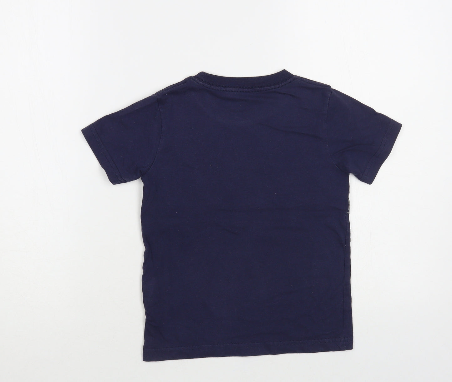Nike Boys Blue Cotton Basic T-Shirt Size 5-6 Years Crew Neck Pullover