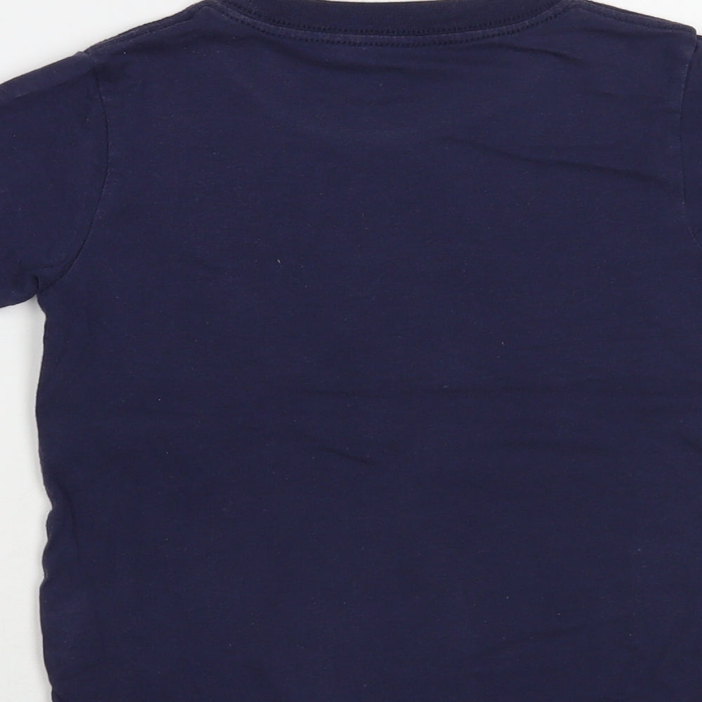 Nike Boys Blue Cotton Basic T-Shirt Size 5-6 Years Crew Neck Pullover