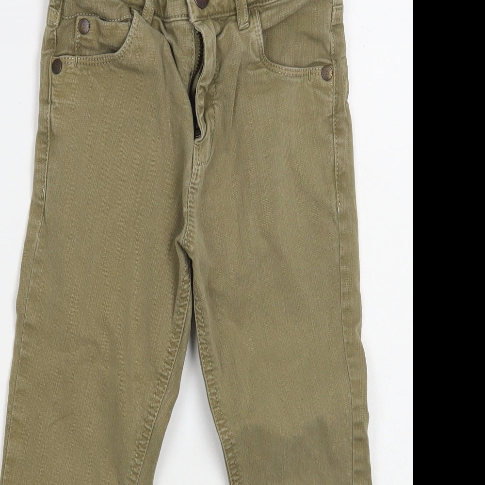 NEXT Boys Green Cotton Straight Jeans Size 5 Years Regular Button