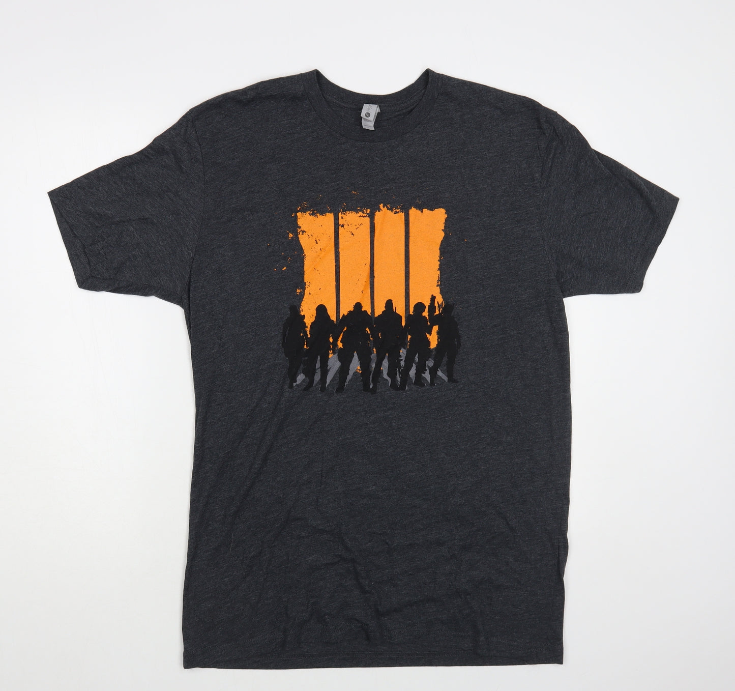 Next Level Mens Grey Cotton T-Shirt Size L Crew Neck