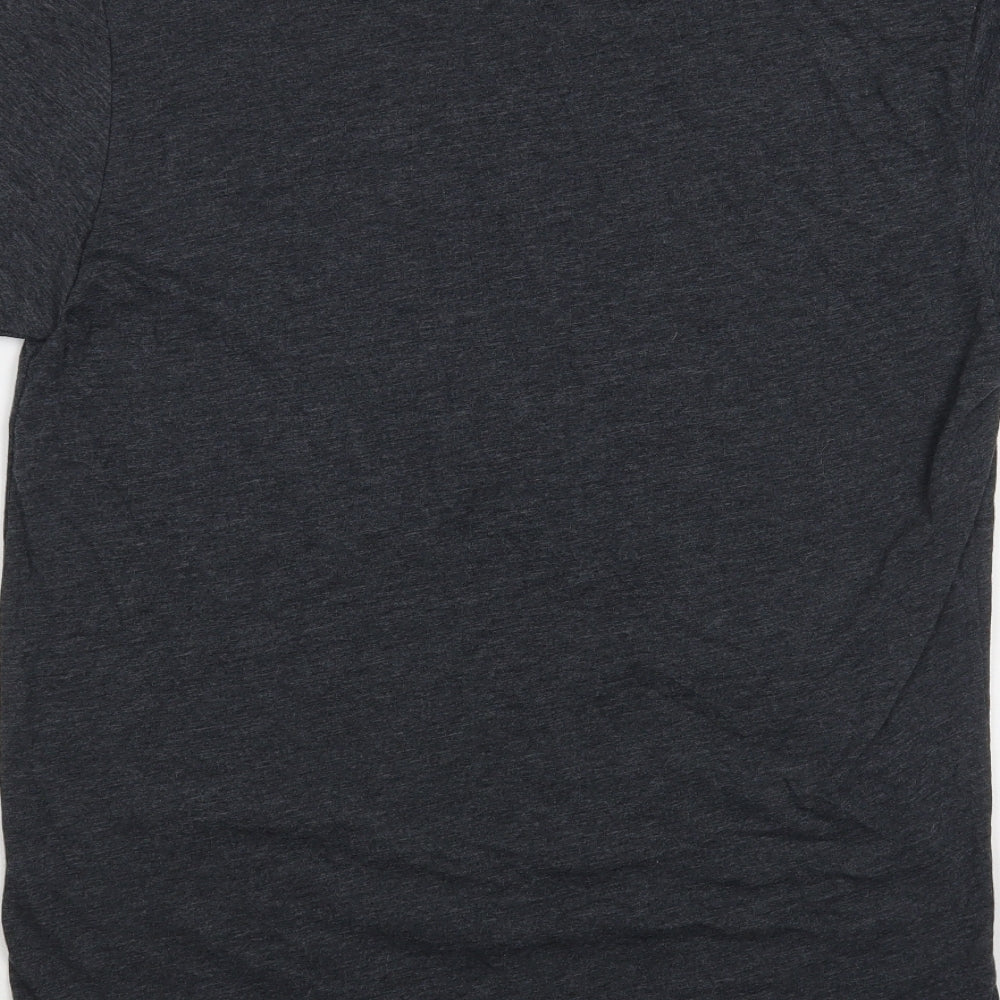 Next Level Mens Grey Cotton T-Shirt Size L Crew Neck