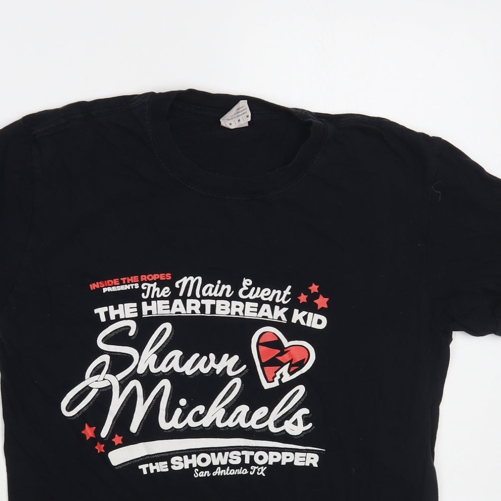 Gildan Mens Black Cotton T-Shirt Size M Crew Neck - The Heartbreak Kid