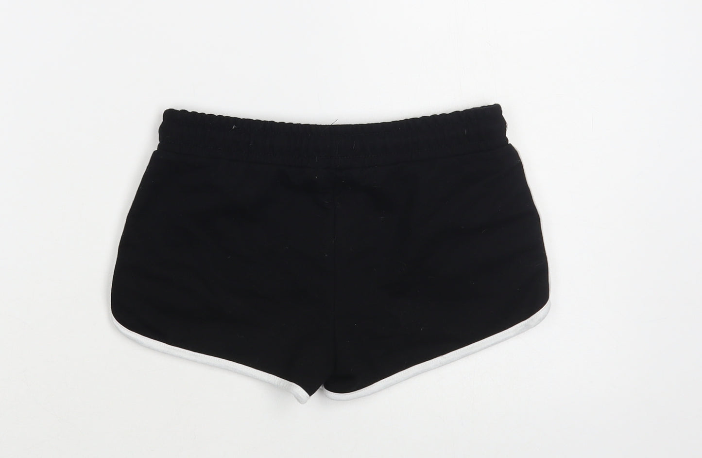 Primark Girls Black Cotton Sweat Shorts Size 9-10 Years Regular Drawstring