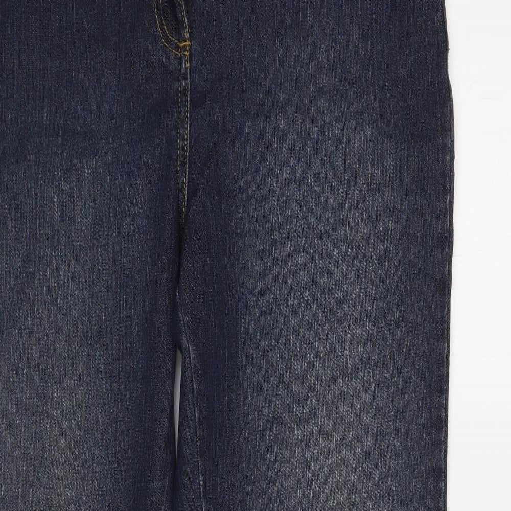 Savoir Womens Blue Cotton Bootcut Jeans Size 14 L30 in Regular Button