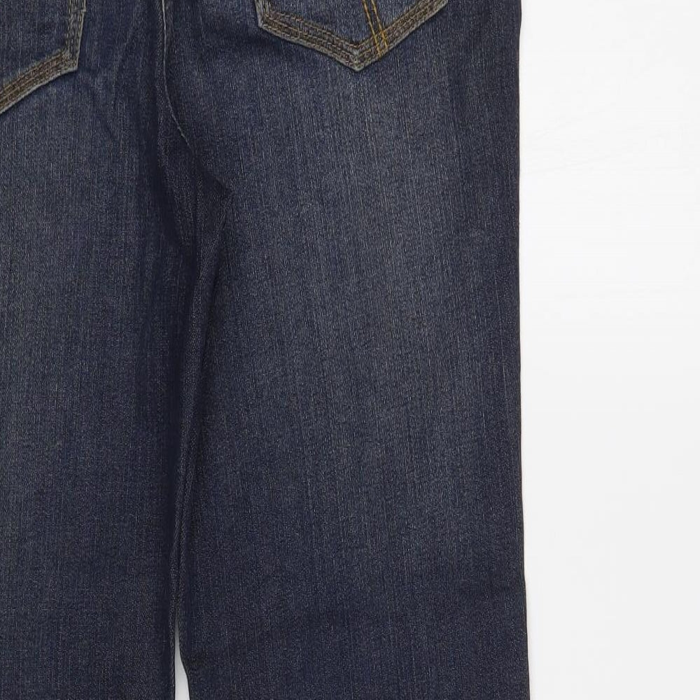 Savoir Womens Blue Cotton Bootcut Jeans Size 14 L30 in Regular Button