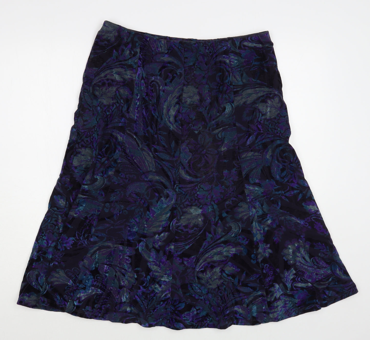 Marks and Spencer Womens Black Paisley Polyester A-Line Skirt Size 12