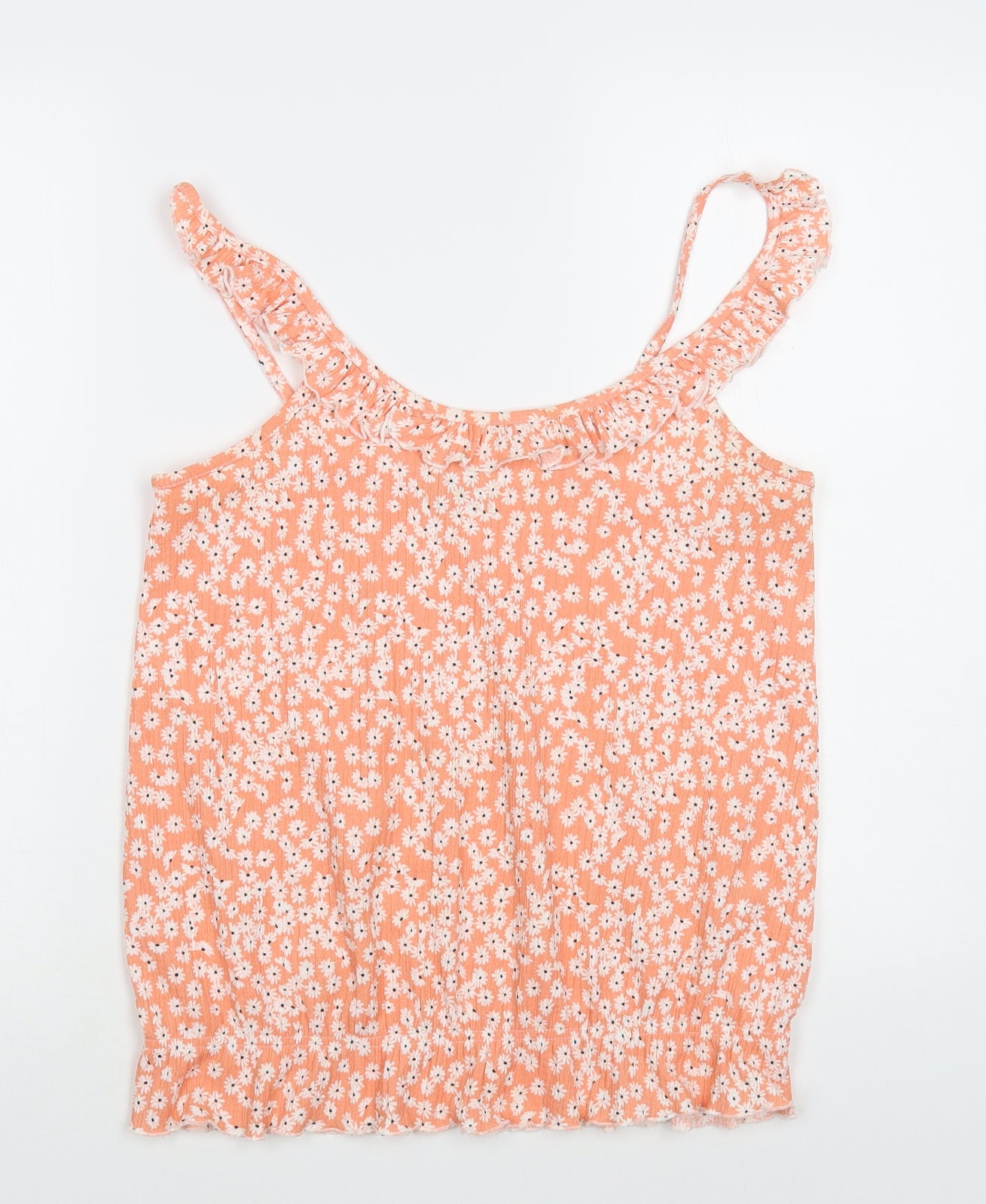 Papaya Womens Pink Floral Polyester Camisole Blouse Size 10 Roll Neck