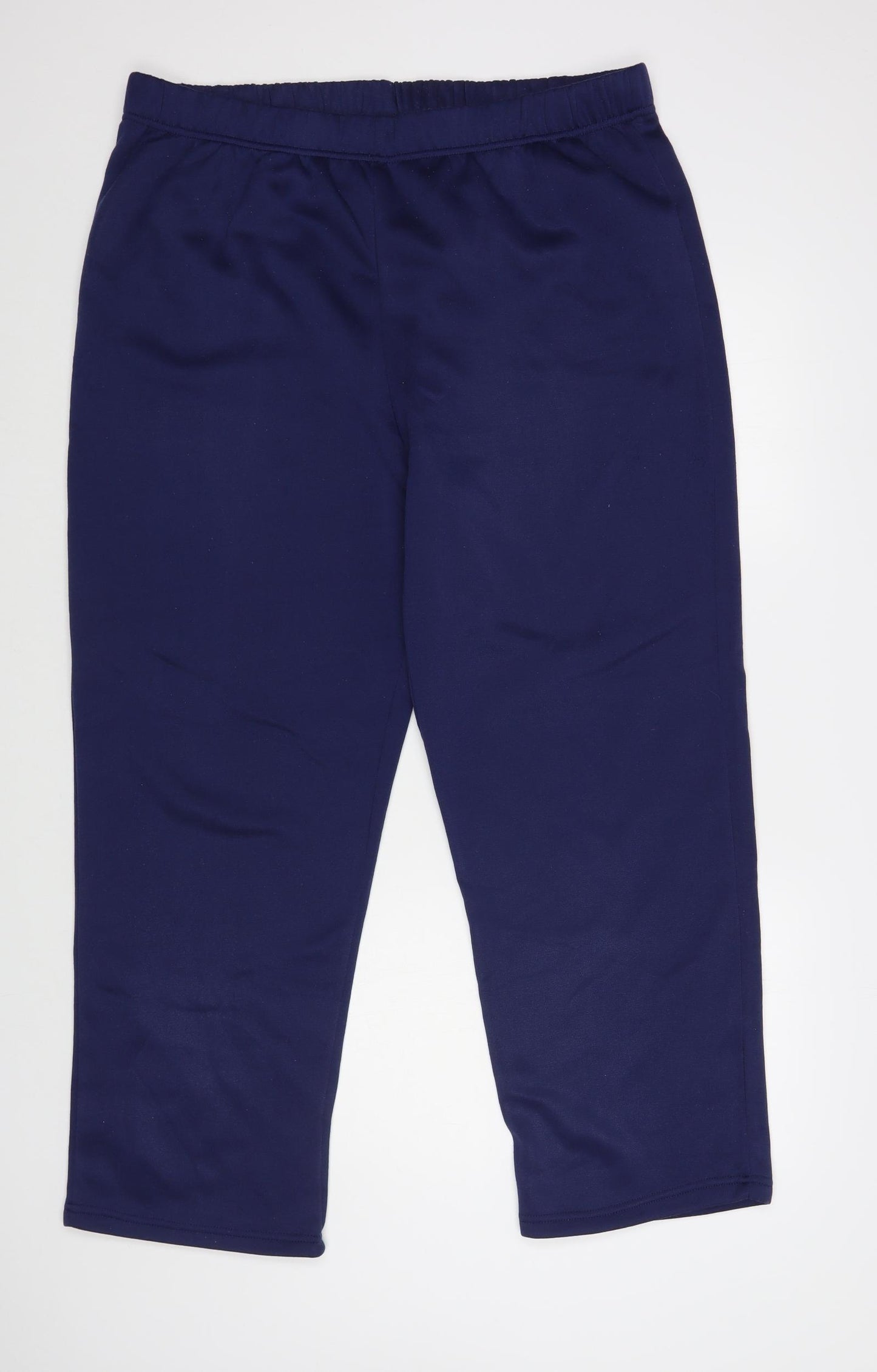Anne De Lancay Womens Blue Polyester Jogger Trousers Size L L29 in Regular