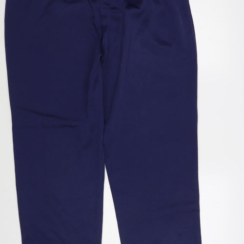 Anne De Lancay Womens Blue Polyester Jogger Trousers Size L L29 in Regular