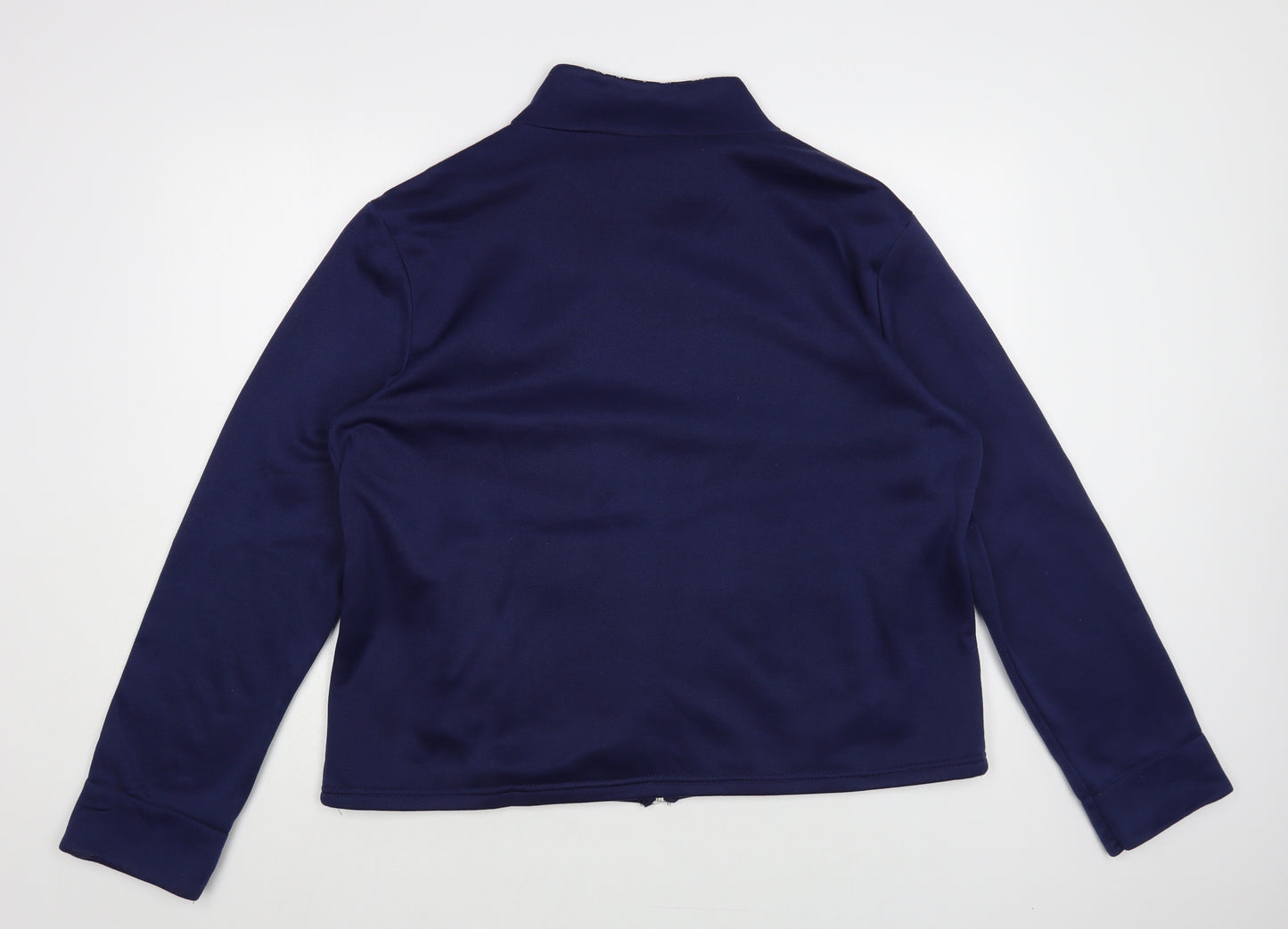 Anne De Lancay Womens Blue Polyester Full Zip Sweatshirt Size L Zip
