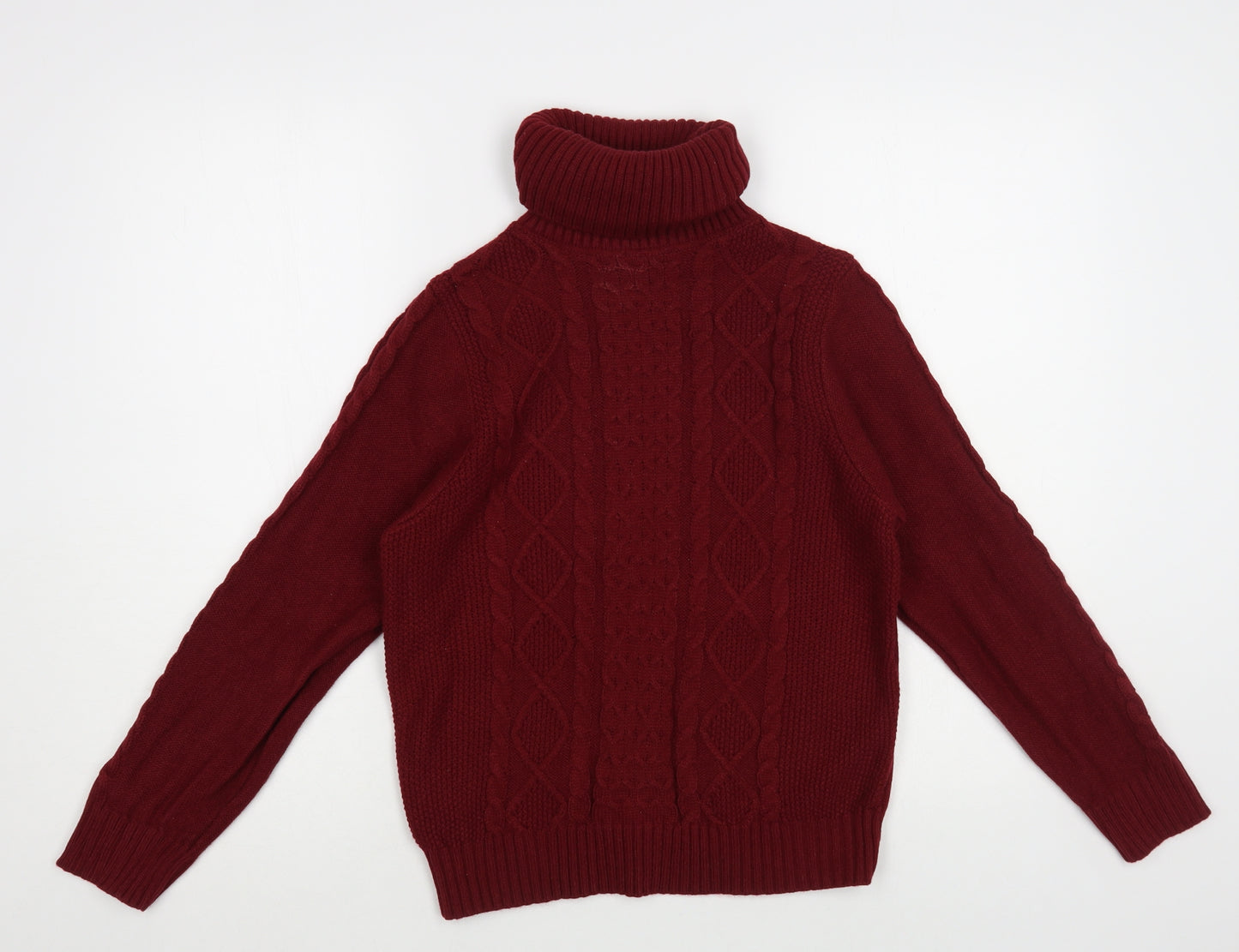 SheIn Womens Red Roll Neck Acrylic Pullover Jumper Size S