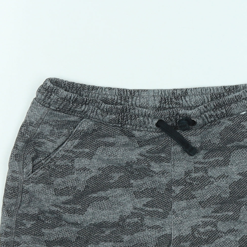Marks and Spencer Boys Grey Camouflage Cotton Sweat Shorts Size 11-12 Years Regular