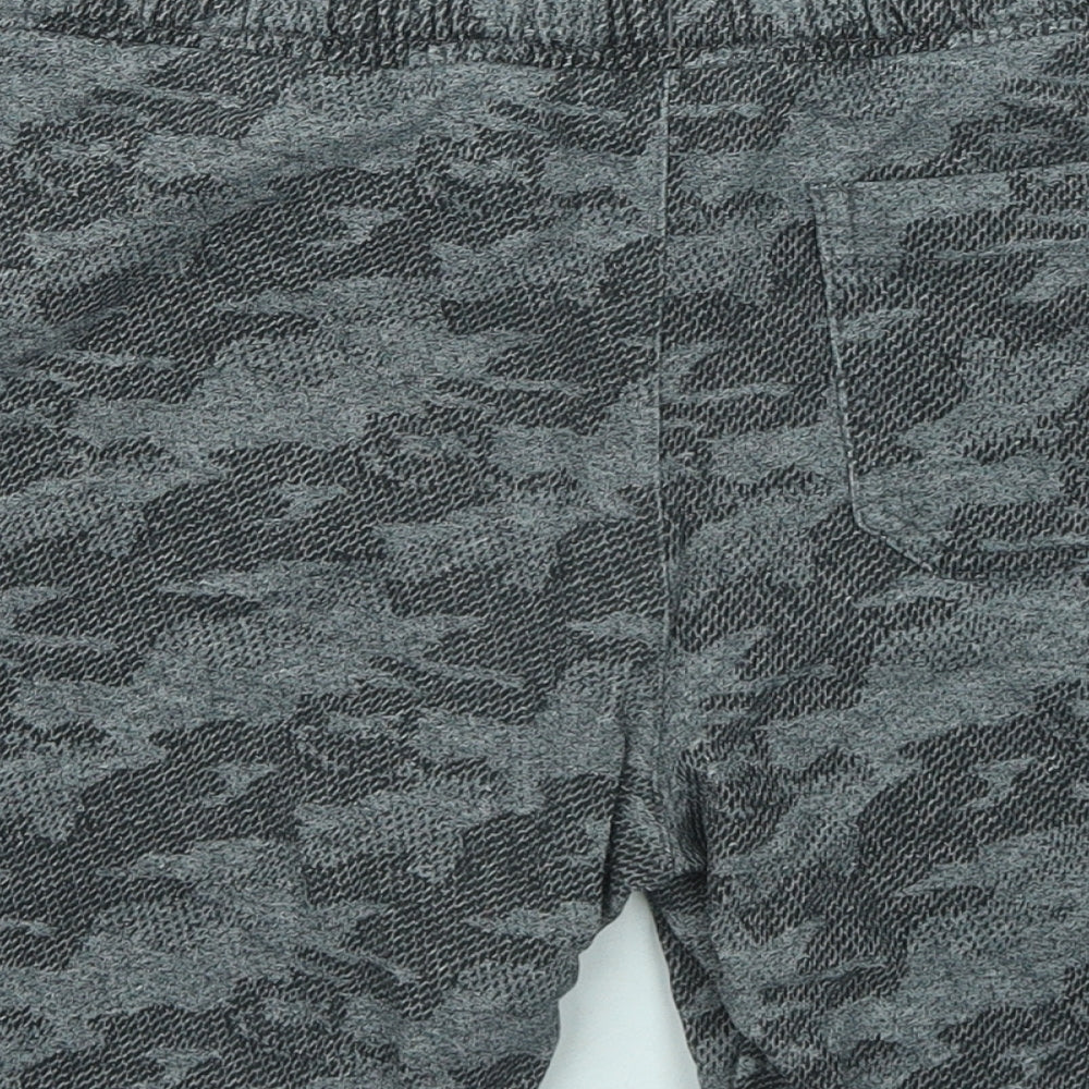Marks and Spencer Boys Grey Camouflage Cotton Sweat Shorts Size 11-12 Years Regular
