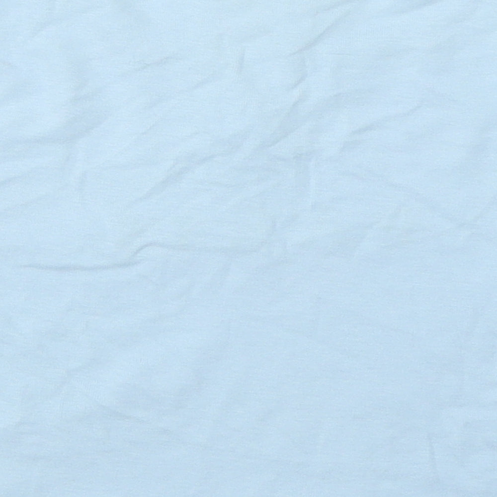 Topshop Womens Blue Cotton Basic T-Shirt Size 12 Round Neck - Paris