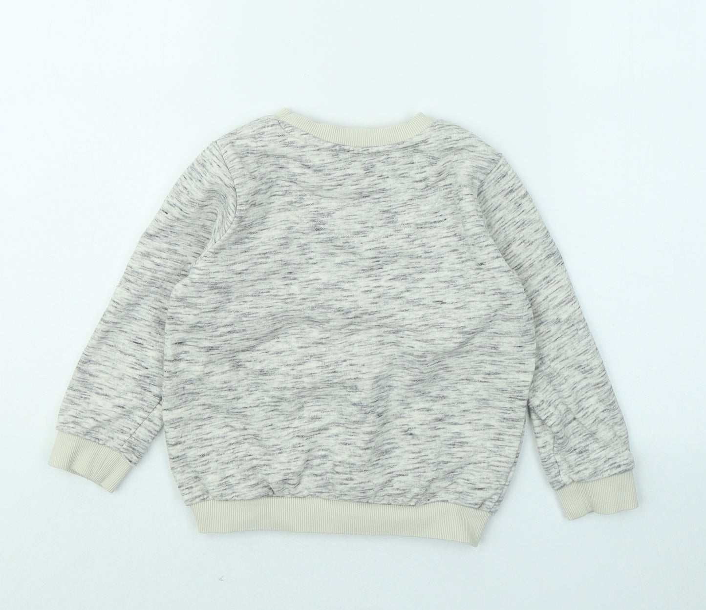 F&F Boys Grey Geometric Cotton Pullover Sweatshirt Size 4-5 Years - Dinosaur