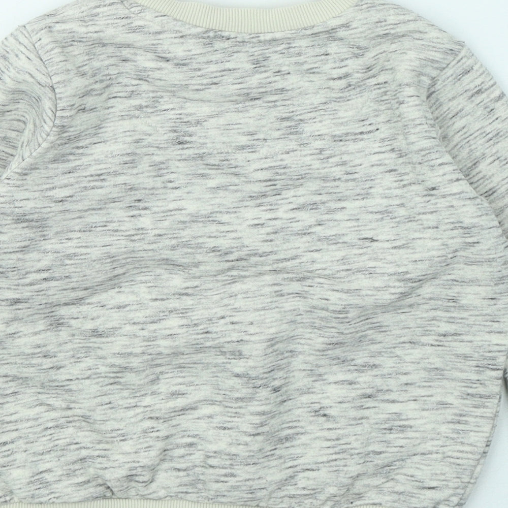 F&F Boys Grey Geometric Cotton Pullover Sweatshirt Size 4-5 Years - Dinosaur