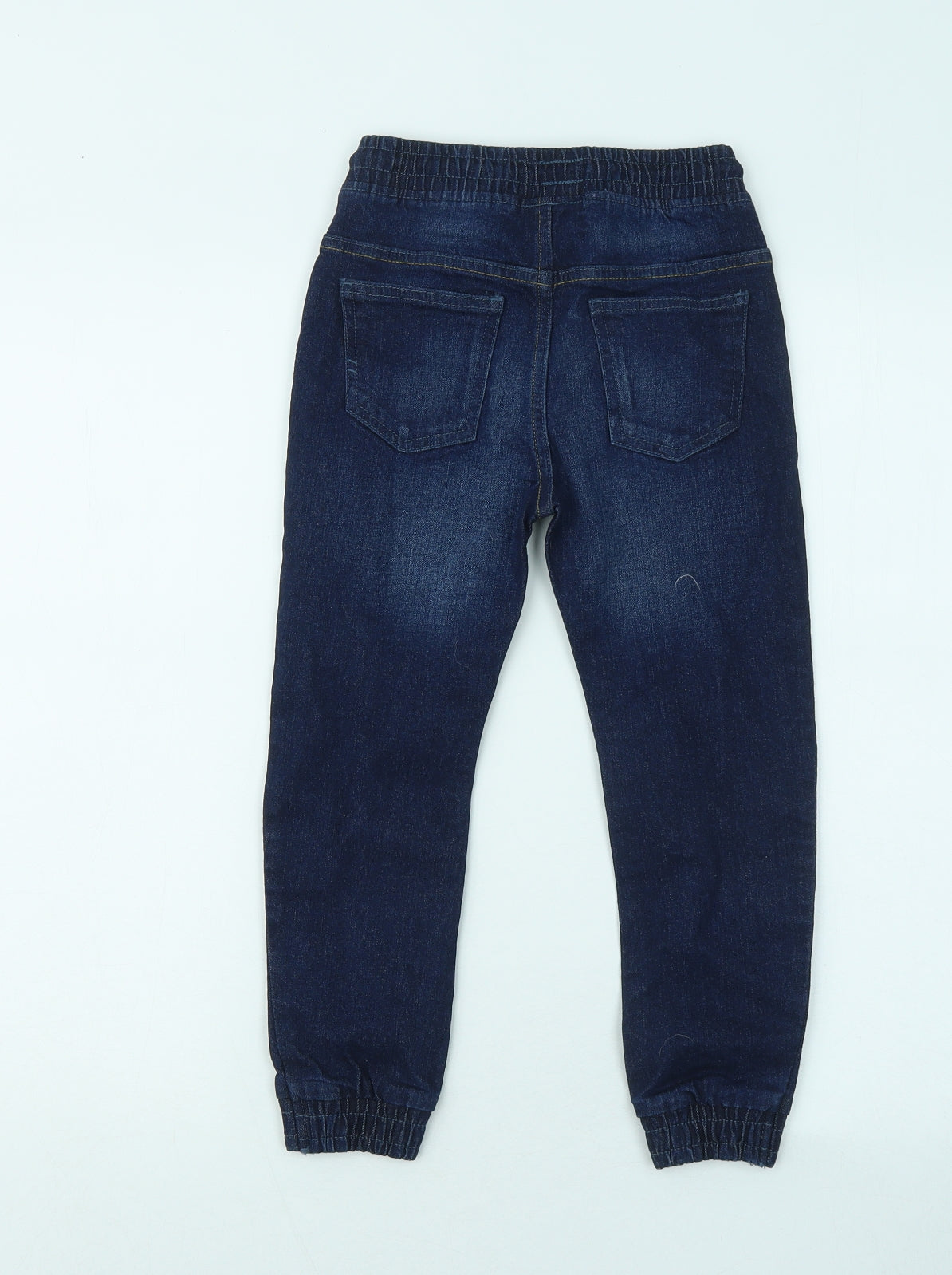 Very Boys Blue Cotton Straight Jeans Size 4-5 Years Regular Drawstring