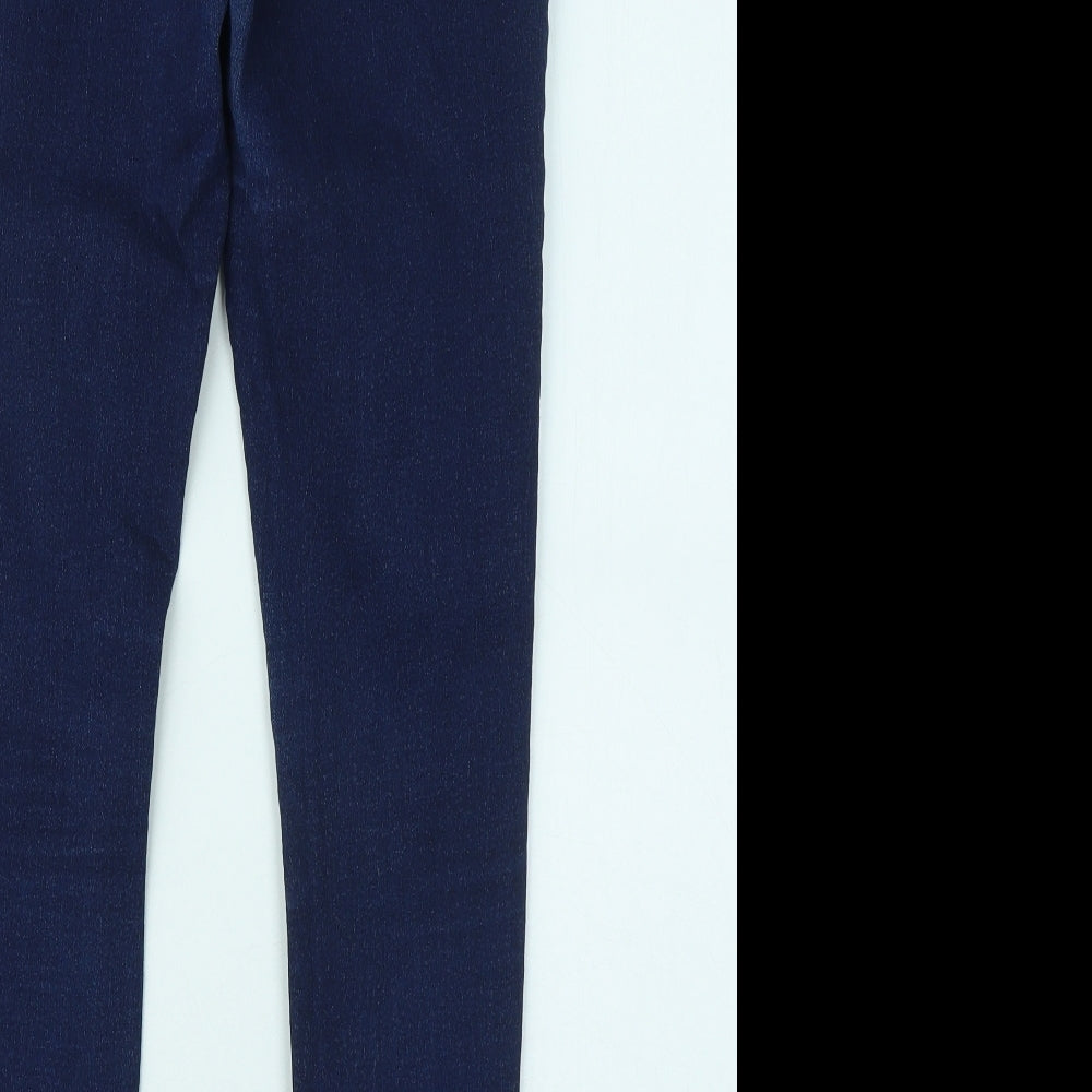 Matalan Womens Blue Cotton Jegging Trousers Size 14 L27 in Regular