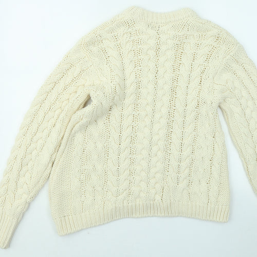 Marks and Spencer Womens Yellow Round Neck Acrylic Pullover Jumper Size S