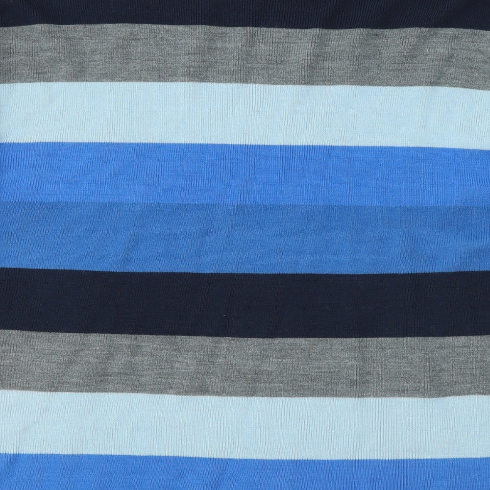 UrbanSpirit Mens Blue Round Neck Striped Acrylic Pullover Jumper Size XL