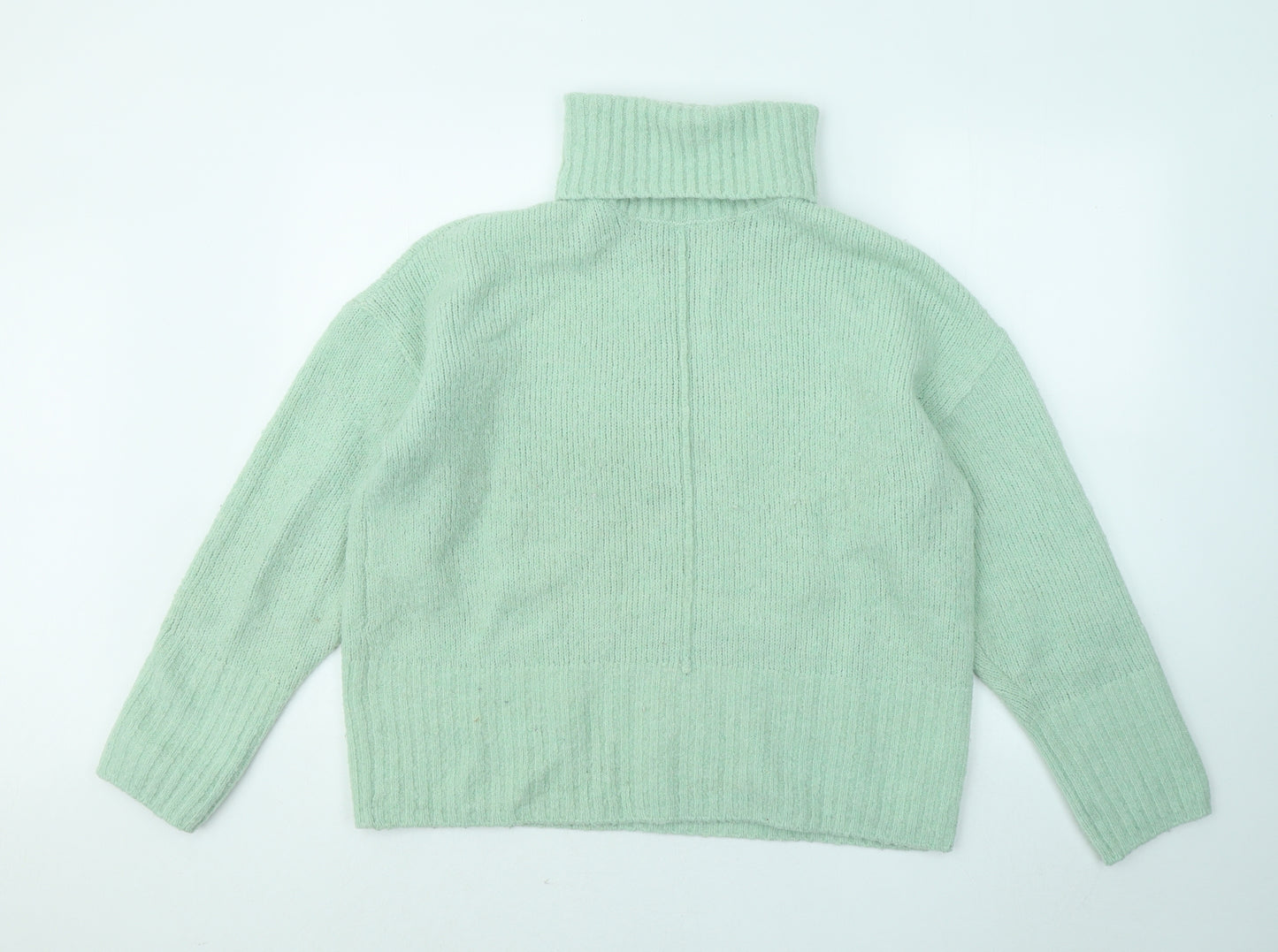 F&F Womens Green Roll Neck Polyester Pullover Jumper Size M