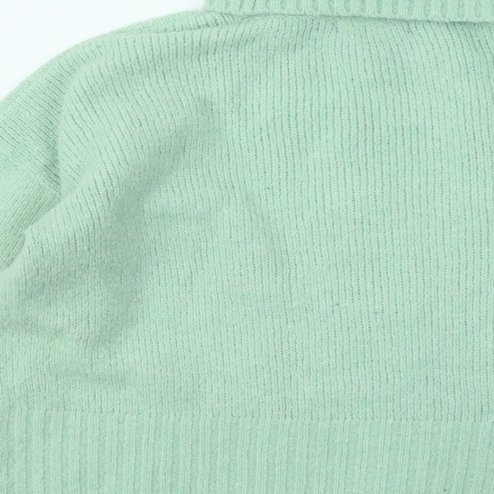F&F Womens Green Roll Neck Polyester Pullover Jumper Size M