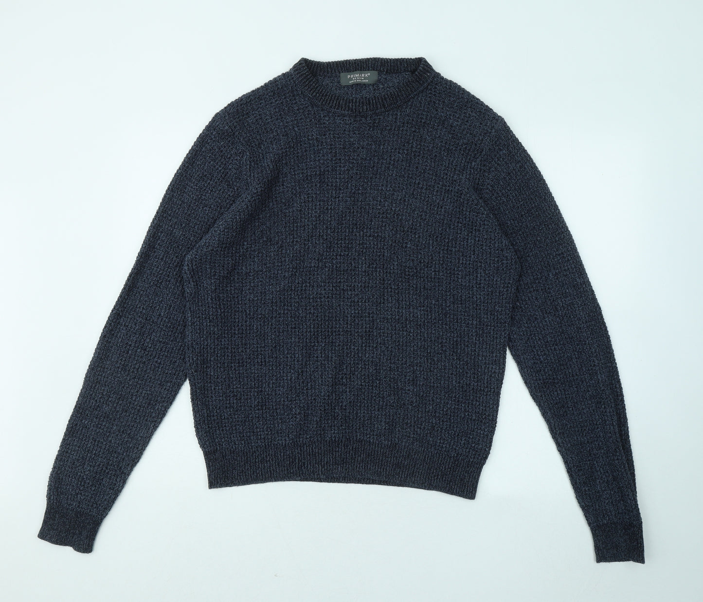 Primark Mens Blue Round Neck Cotton Pullover Jumper Size M