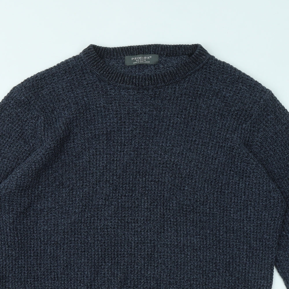 Primark Mens Blue Round Neck Cotton Pullover Jumper Size M