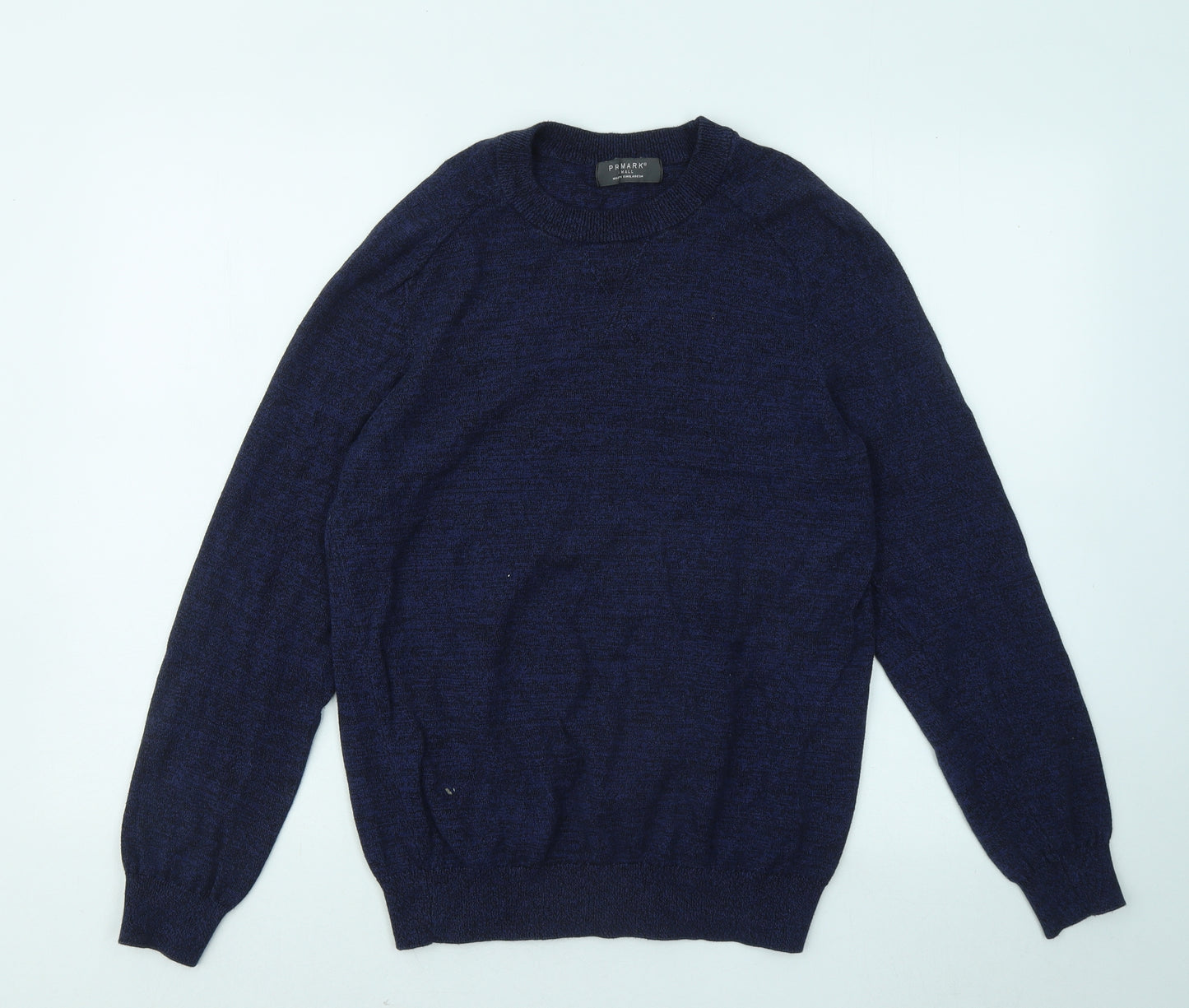 Primark Mens Blue Round Neck Cotton Pullover Jumper Size S