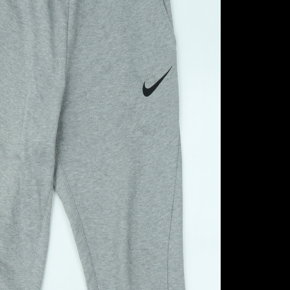 Nike Mens Grey Cotton Jogger Trousers Size M L25 in Regular