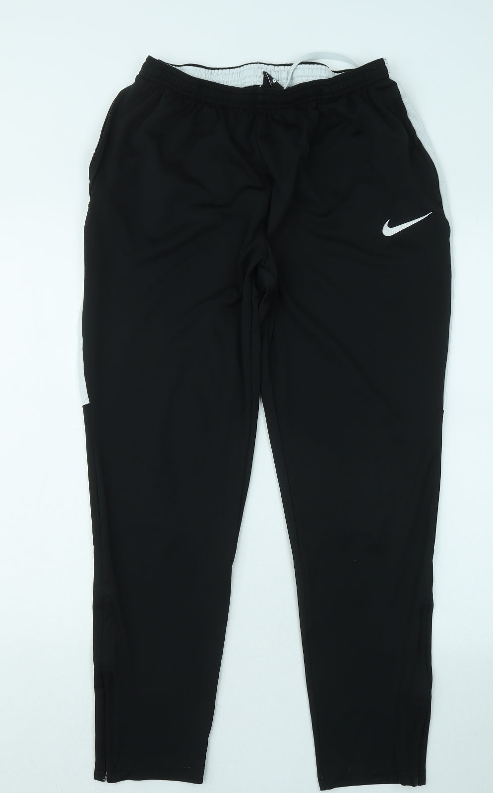 Nike Mens Black Polyester Jogger Trousers Size L L25 in Regular Drawstring