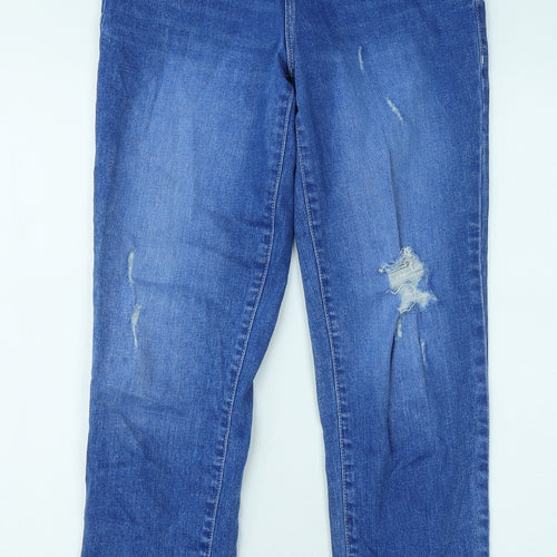 TU Womens Blue Cotton Straight Jeans Size 8 L29 in Regular Button