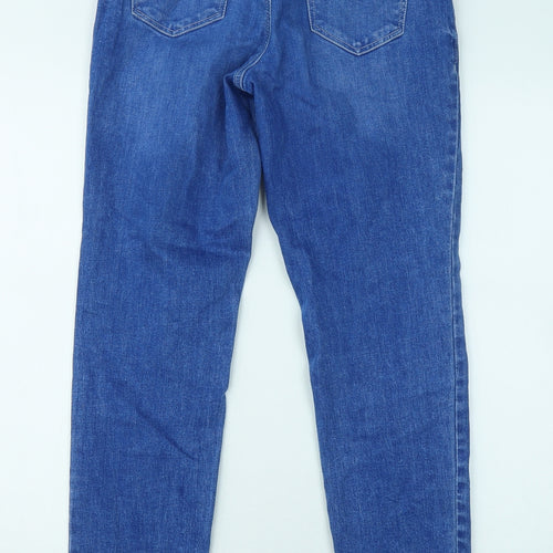 TU Womens Blue Cotton Straight Jeans Size 8 L29 in Regular Button