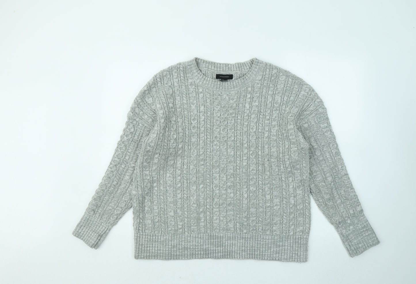 Atmosphere Womens Grey Round Neck Acrylic Pullover Jumper Size 16