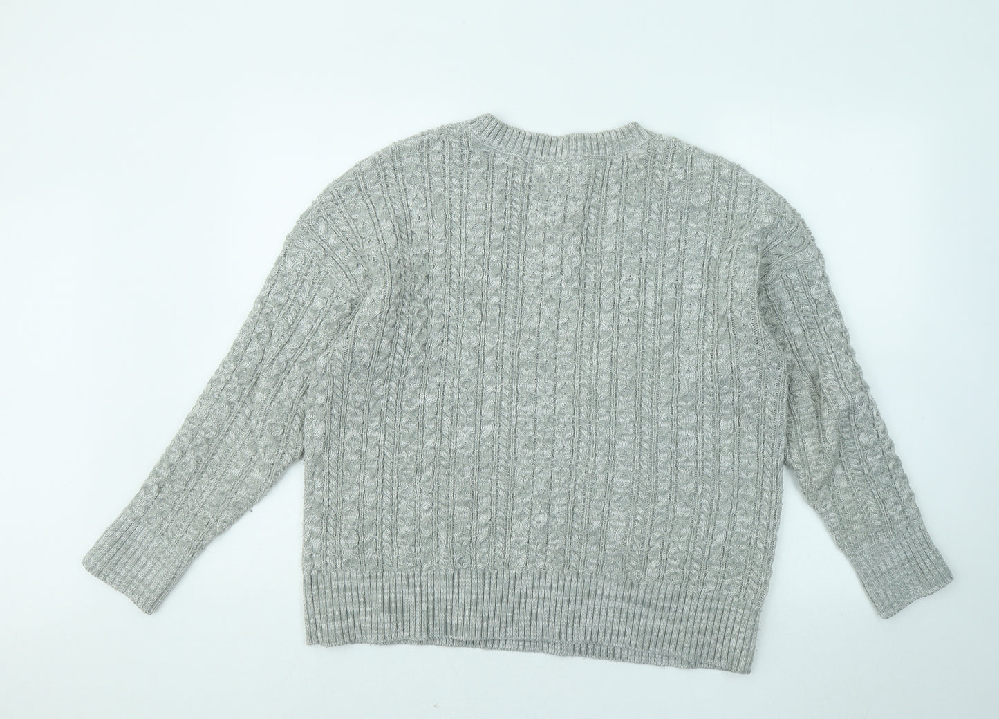 Atmosphere Womens Grey Round Neck Acrylic Pullover Jumper Size 16