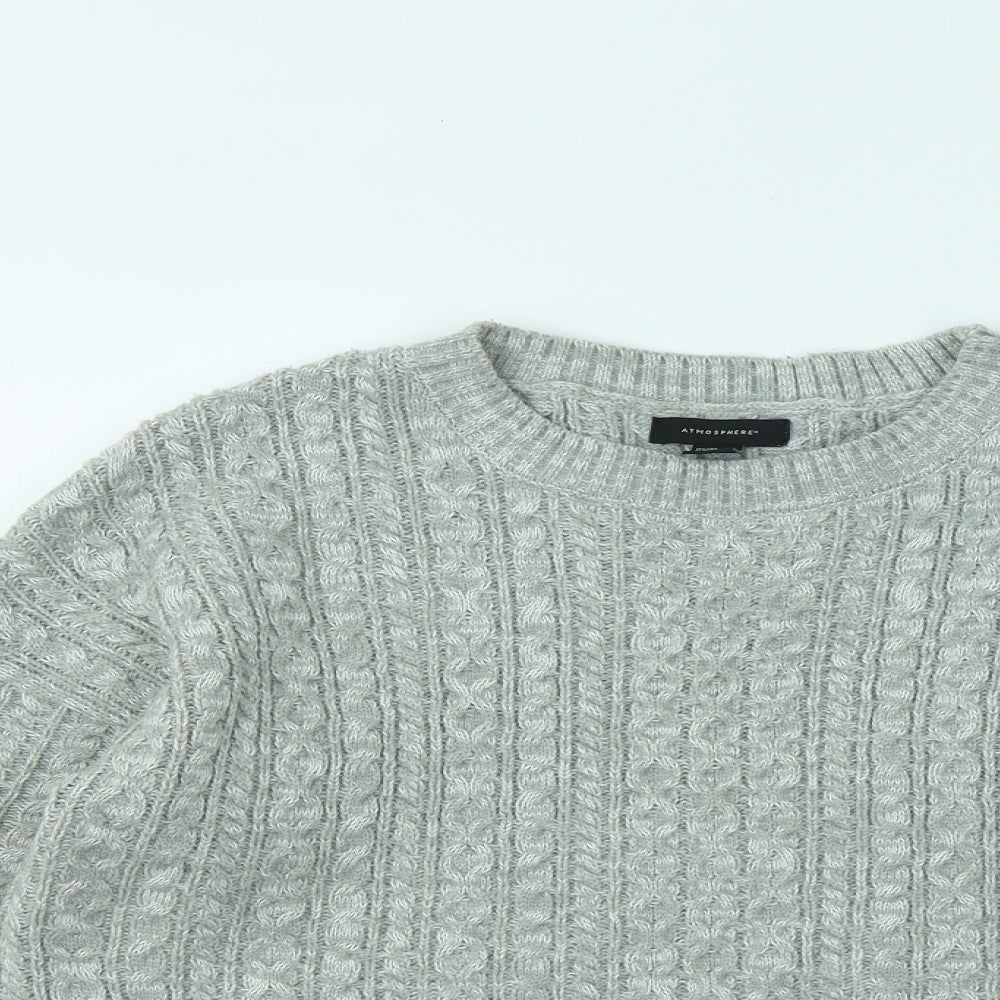 Atmosphere Womens Grey Round Neck Acrylic Pullover Jumper Size 16