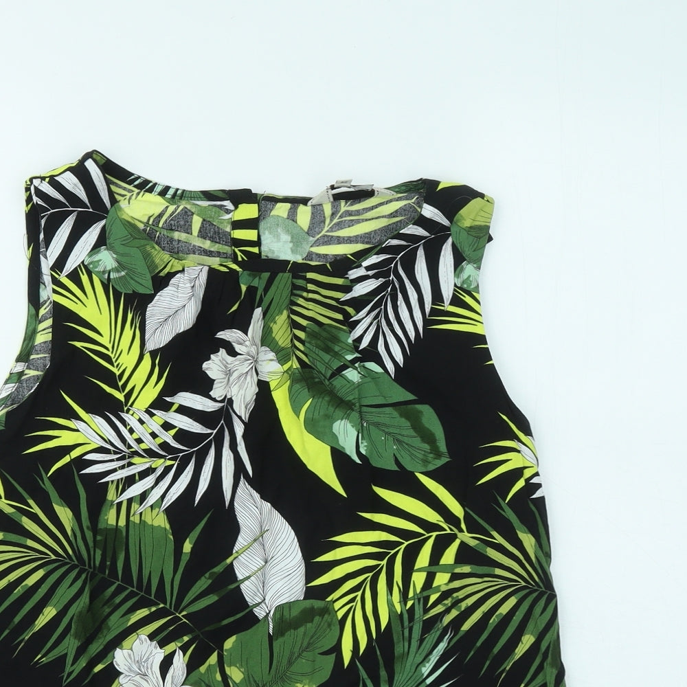 Billie & Blossom Womens Multicoloured Floral Viscose Basic T-Shirt Size 14 Round Neck