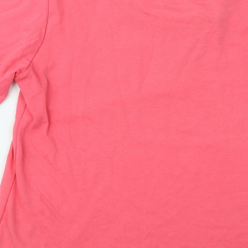 Reflect Womens Pink Polyester Basic T-Shirt Size S Round Neck - Flowers