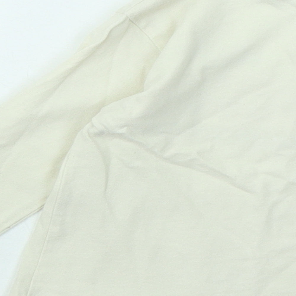 Zara Boys Beige Cotton Basic T-Shirt Size 18-24 Months Round Neck - Slogan