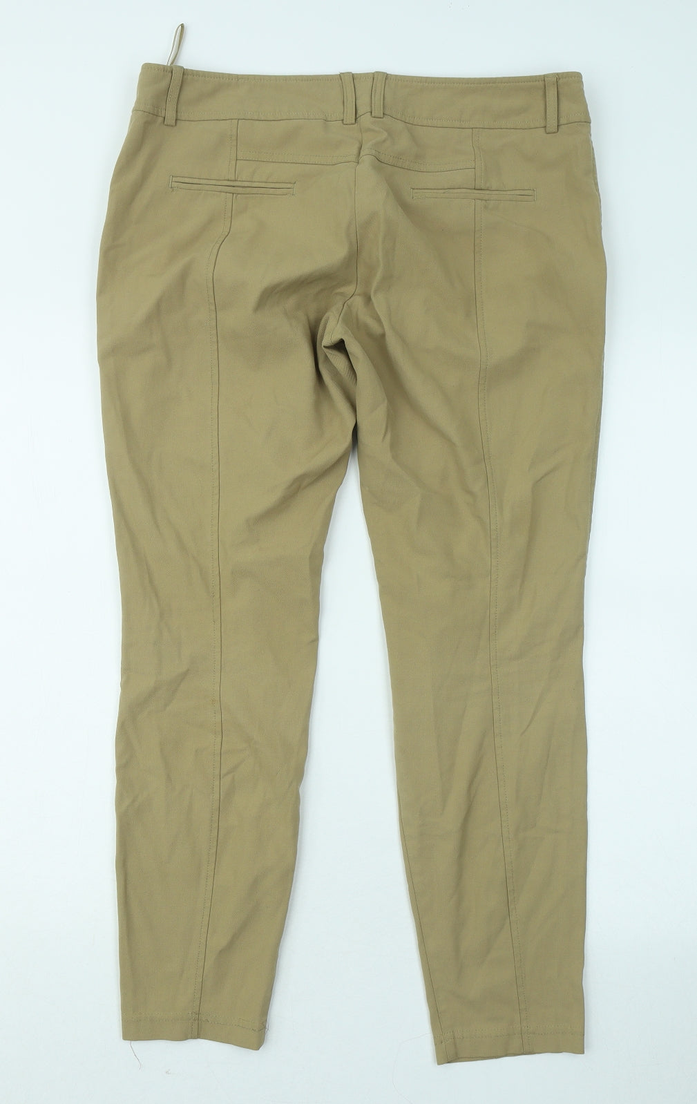 River Island Womens Beige Polyester Chino Trousers Size 14 L26 in Regular