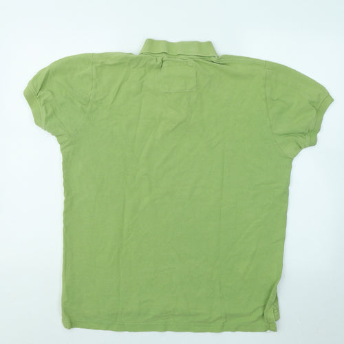 Cotton On Mens Green Cotton Polo Size L Collared Button