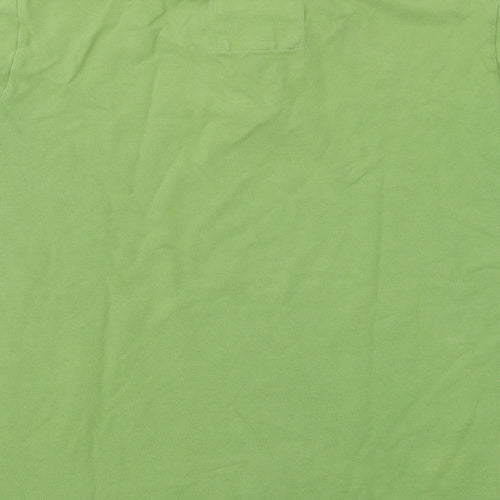 Cotton On Mens Green Cotton Polo Size L Collared Button