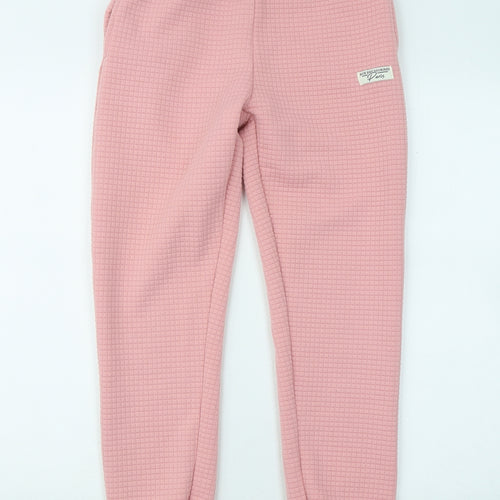 Dunnes Stores Womens Pink Polyester Jogger Trousers Size 25 in L25 in Regular Drawstring