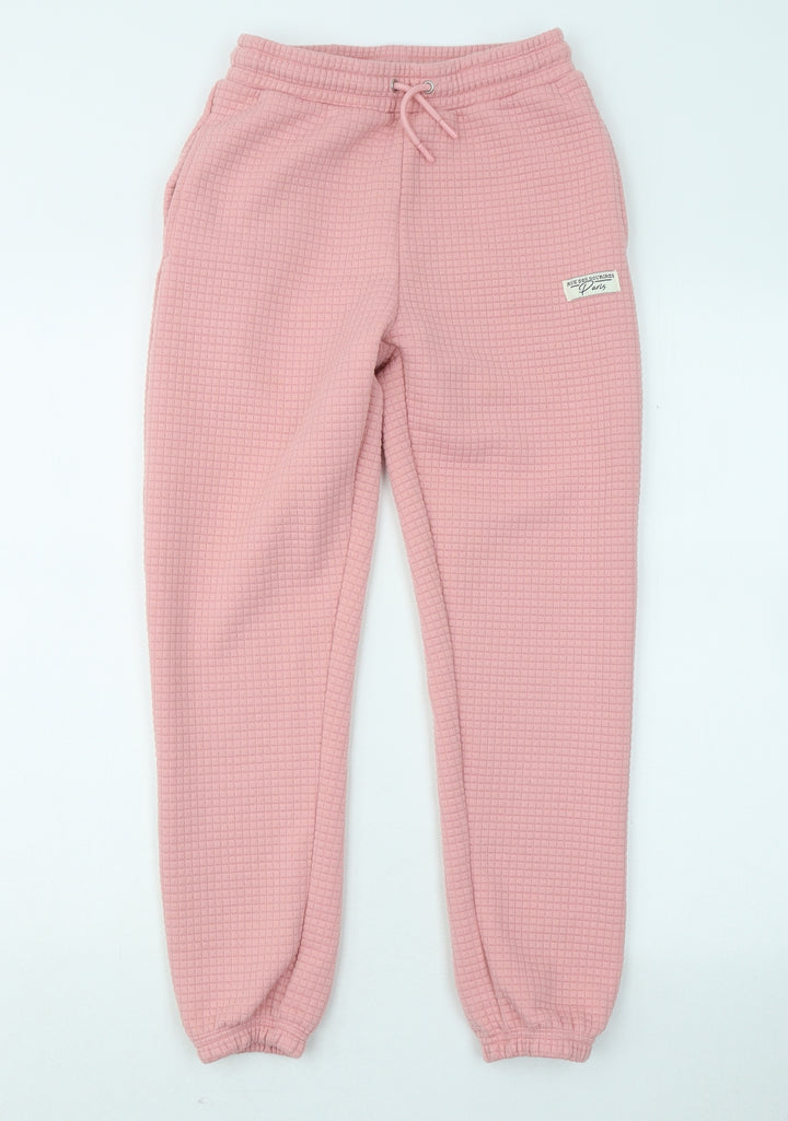 Dunnes Stores Womens Pink Polyester Jogger Trousers Size 25 in L25 in Regular Drawstring