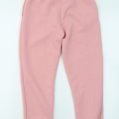 Dunnes Stores Womens Pink Polyester Jogger Trousers Size 25 in L25 in Regular Drawstring