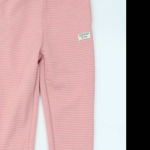 Dunnes Stores Womens Pink Polyester Jogger Trousers Size 25 in L25 in Regular Drawstring