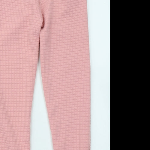 Dunnes Stores Womens Pink Polyester Jogger Trousers Size 25 in L25 in Regular Drawstring