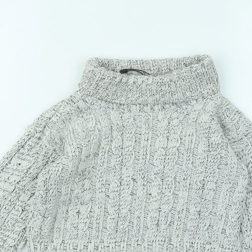 Boohoo Womens White Roll Neck Acrylic Pullover Jumper Size S - Cropped